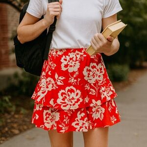 NWT Tiered Floral Skirt LOFT‎ Outlet Size S #BacktoSchool